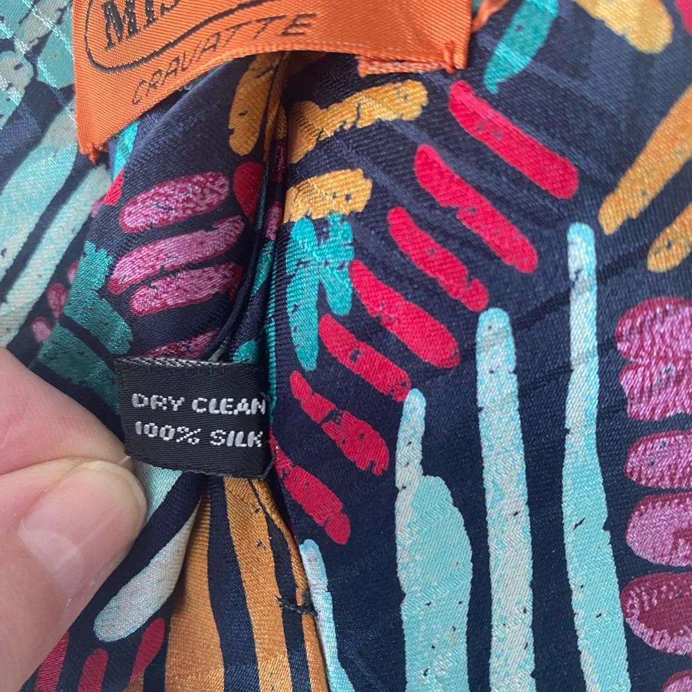 NWT MISSONI‎ Designer Multicolor Art Print 100% Silk Tie Made In Spain 58” Long